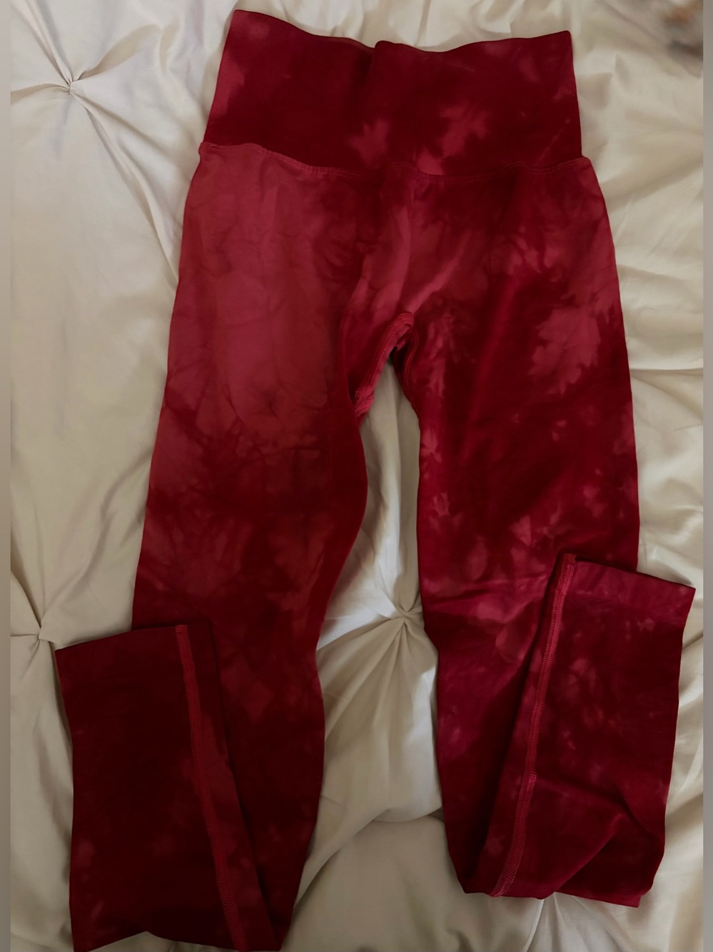 BETTER BODIES Deep Red Tie-Dye High-Waist Leggings